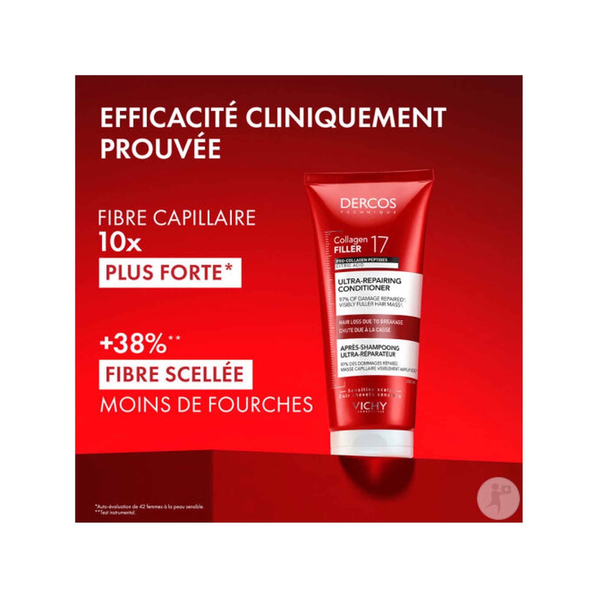 Vichy Dercos Collagen 17 Filler Après-Shampoing Ultra-Réparateur Tube 200ml