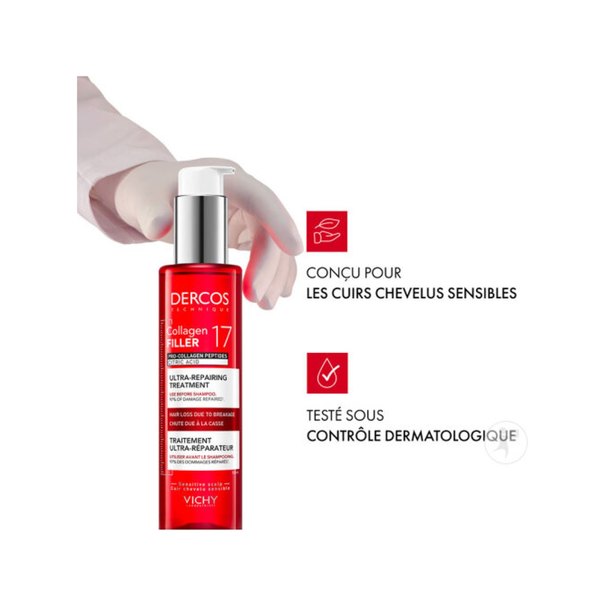 Vichy Dercos Collagen 17 Filler Traitement Ultra-Réparateur Flacon 150ml