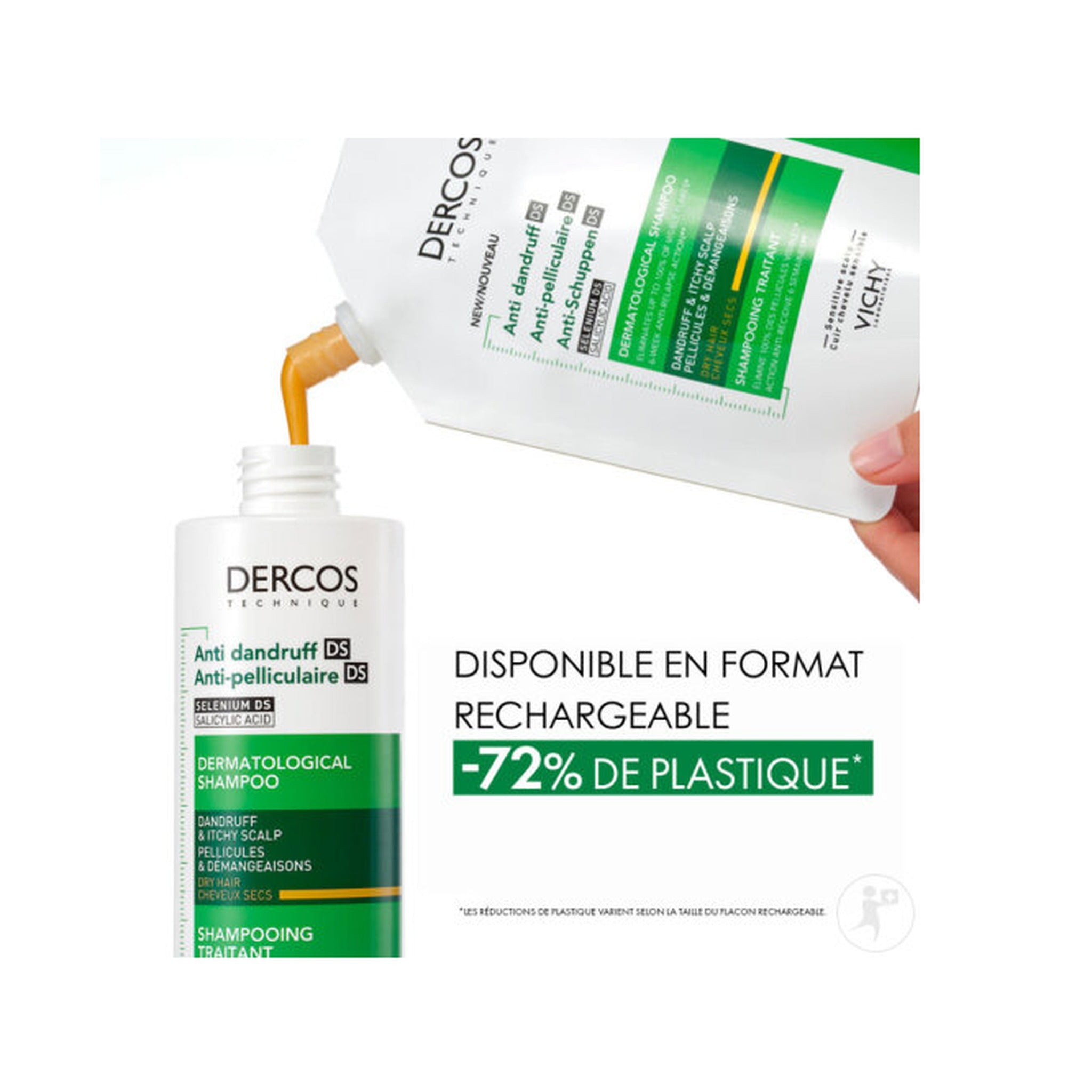 Vichy Dercos DS Anti-Pelliculaire Shampoing Traitant Pellicules Et Démangeaisons Cheveux Secs 390ml