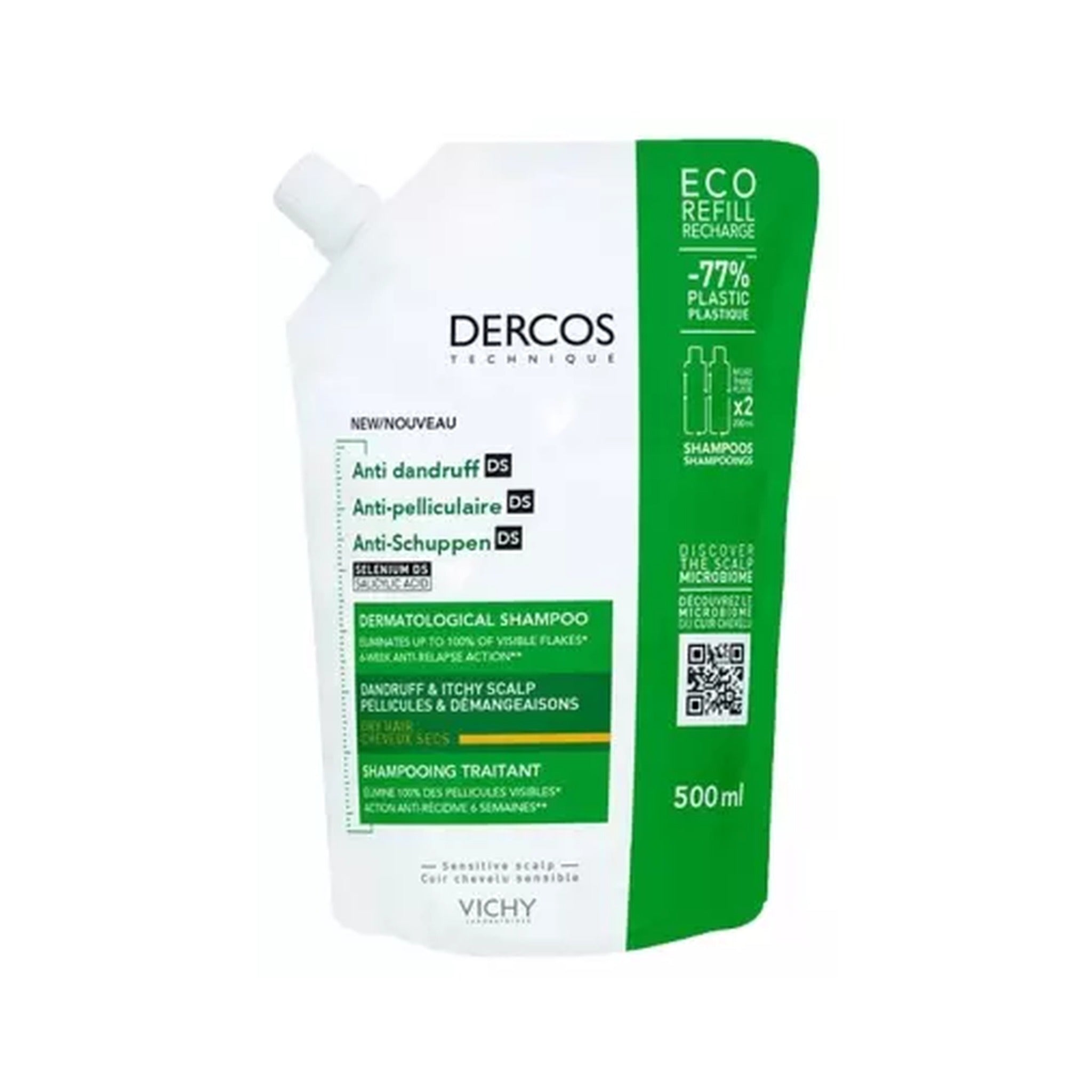 Vichy Dercos DS Anti-Pelliculaire Shampoing Traitant Pellicules Et Démangeaisons Cheveux Secs 390ml