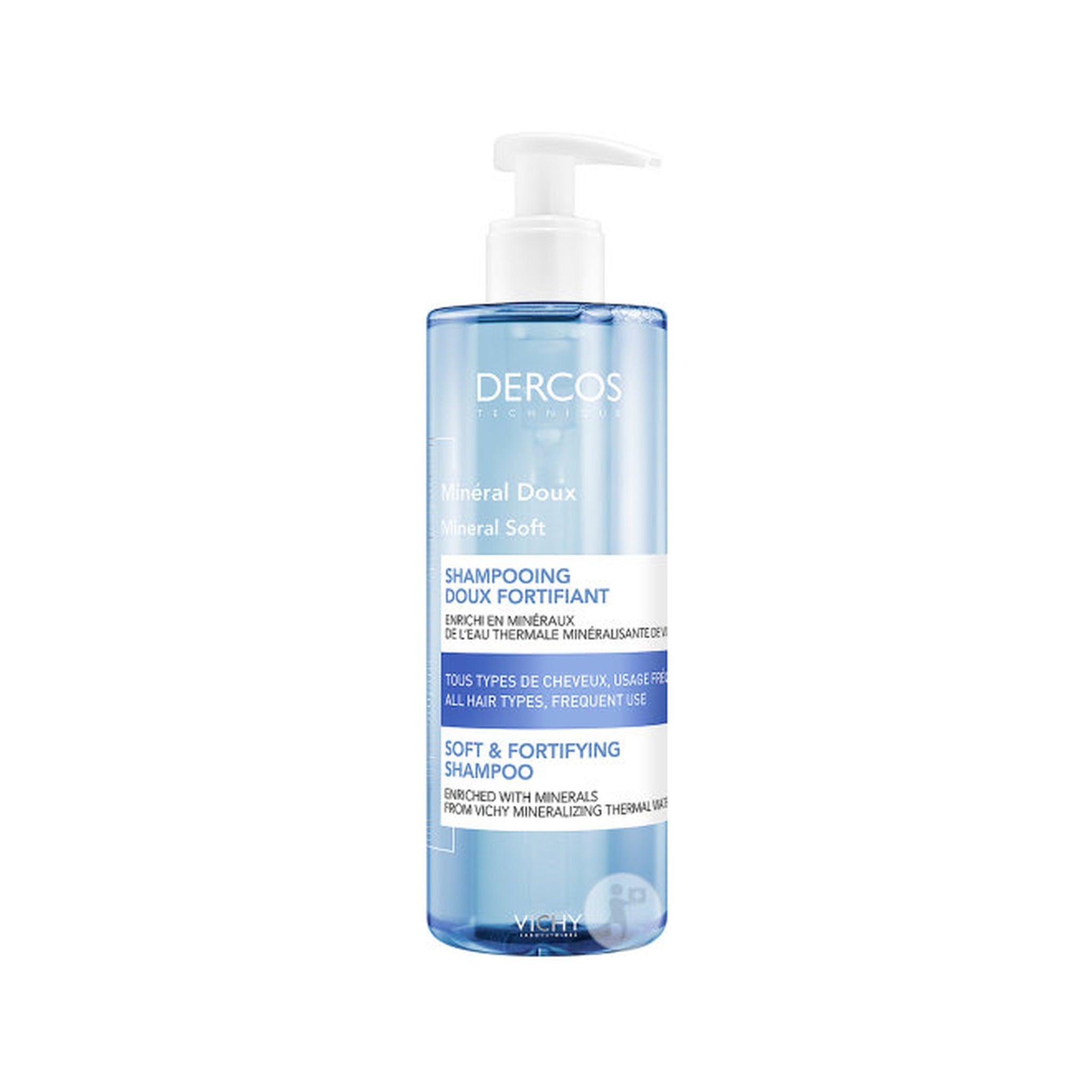 Vichy Dercos Minéral Doux Shampoing Doux Fortifiant Tous Types De Cheveux Flacon Pompe 400ml
