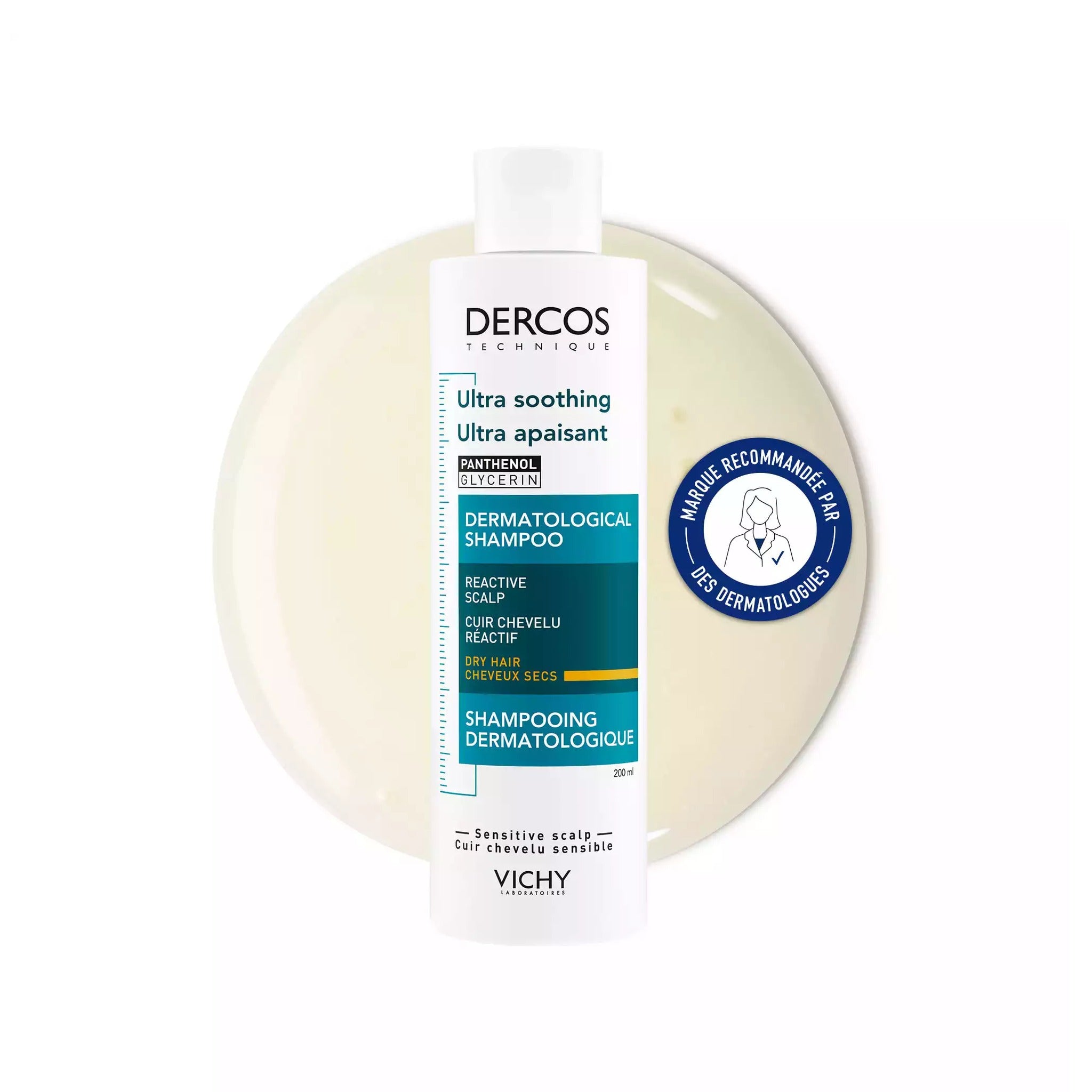 Vichy Dercos Ultra Apaisant Shampoing Cheveux Secs Flacon 200ml