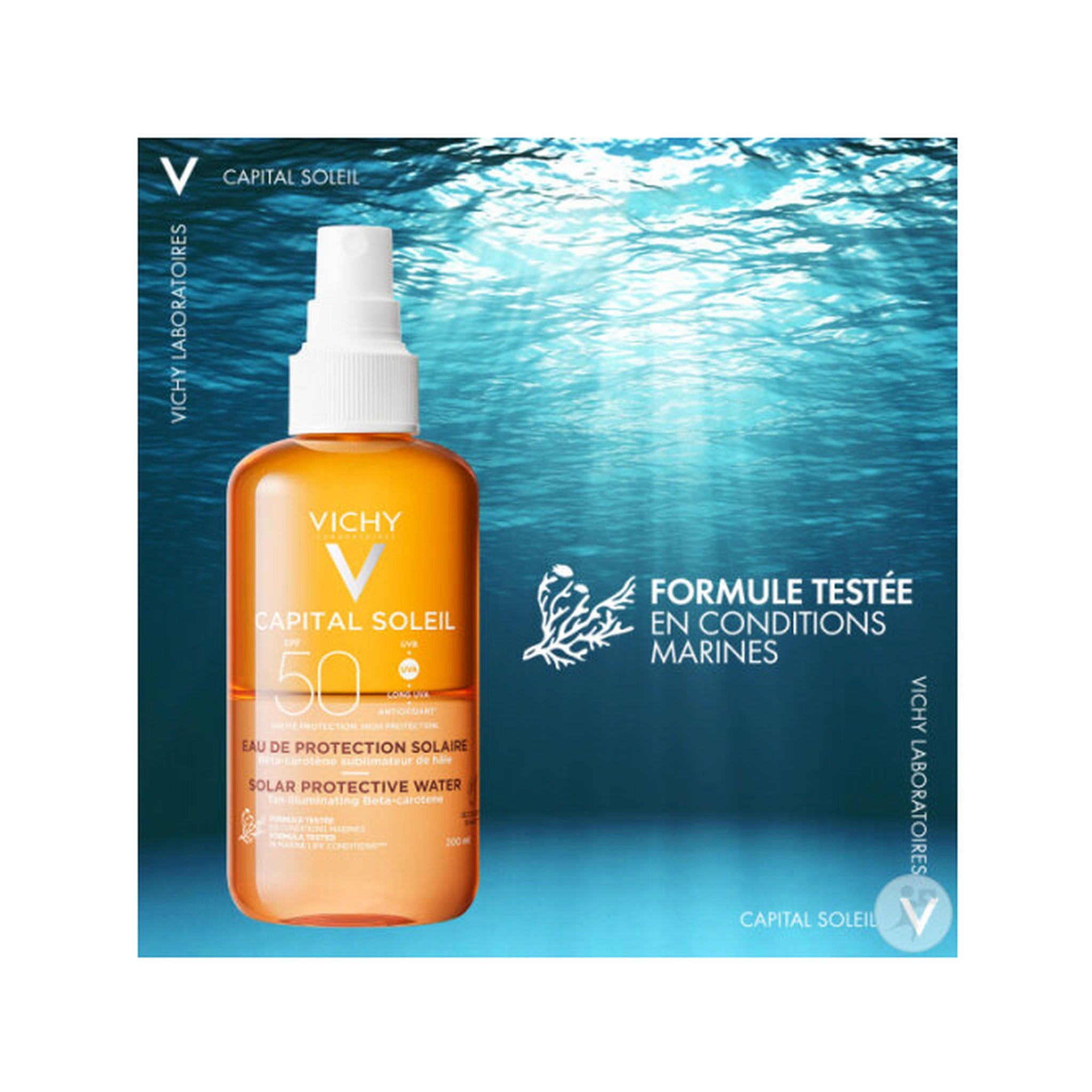 Vichy Idéal Soleil IP30 Eau De Protection Solaire Hâle Sublime Bronze Flacon Spray 200ml
